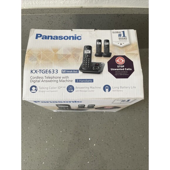 Panasonic KX-TGE633 DECT 6.0 Expandable Cordless Phone with Digital Answering - Picture 2 of 16